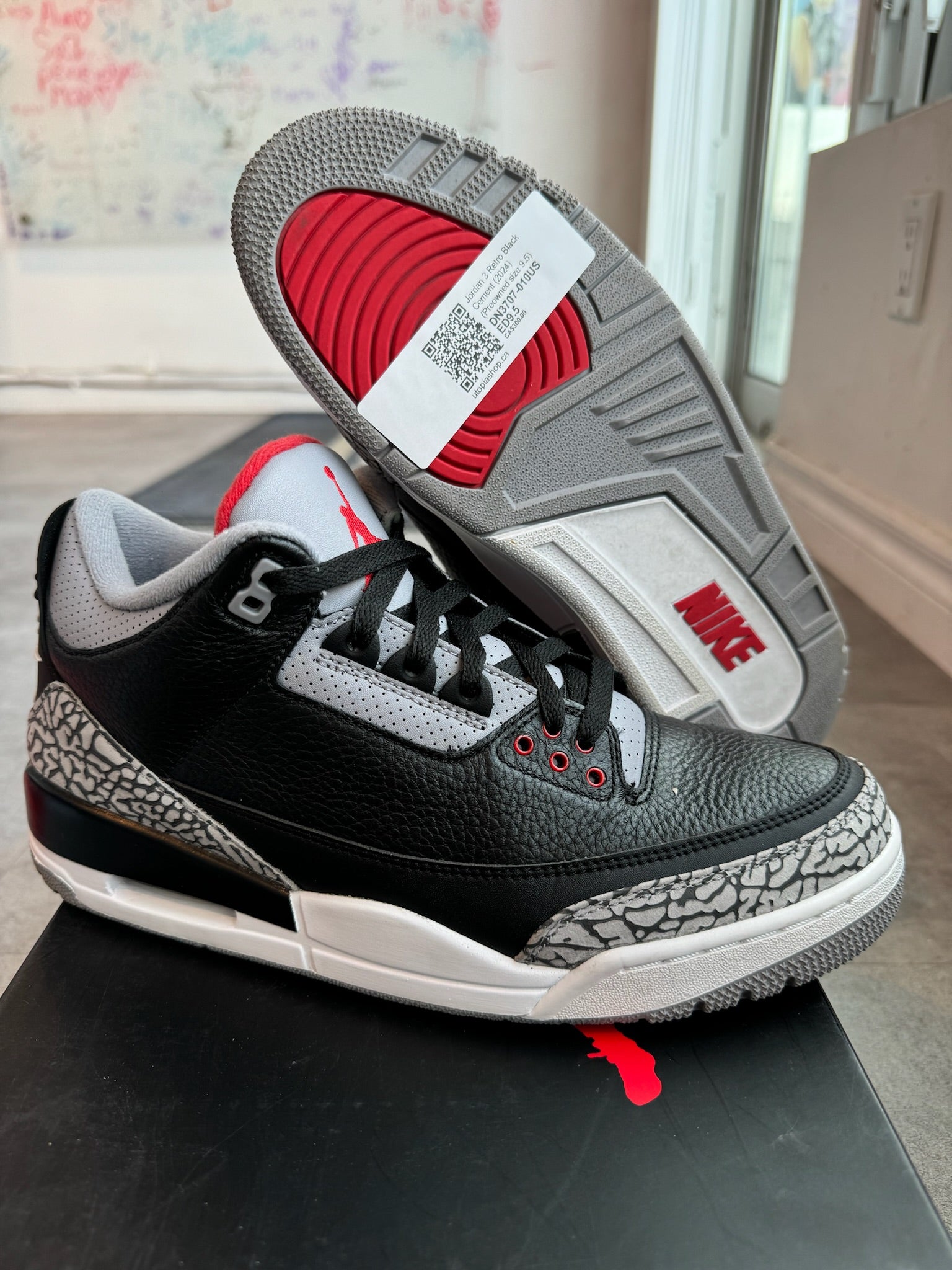 Jordan 3 Retro Black Cement (2018) (Preowned Size 9.5)