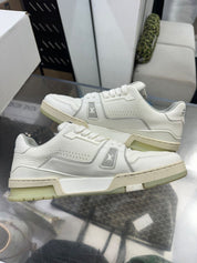 Louis Vuitton Trainer White Grey Signature - Lightly Used Size 10.5
