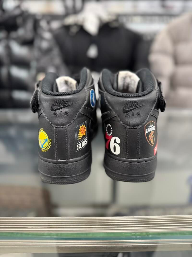 Nike Air Force 1 Mid Supreme NBA Black - Pre-Owned Size 11M (No Box)