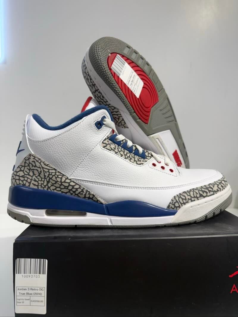 Jordan 3 Retro OG True Blue (2016) - Lightly Used Size 13