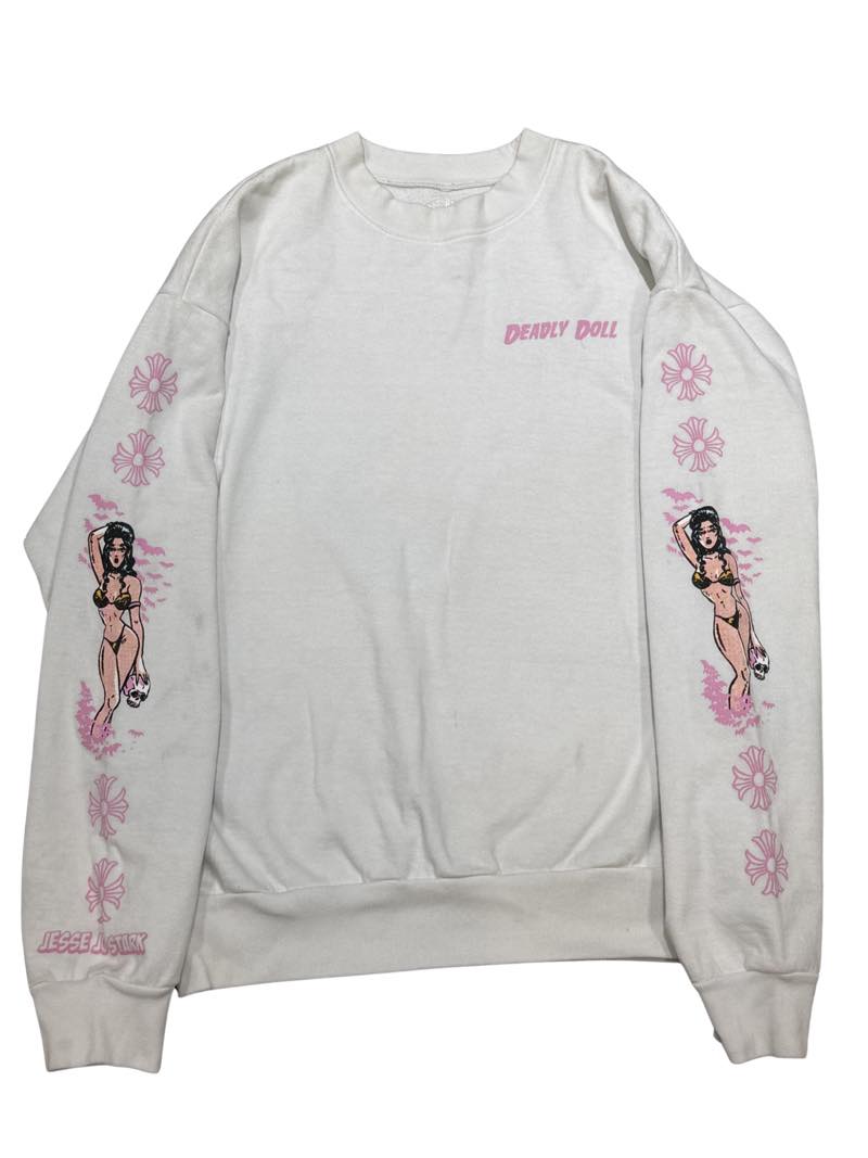 Chrome Hearts Deadly Doll Crewneck White - Lightly Used Size M