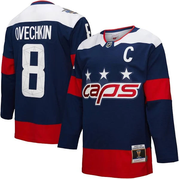 Men's Mitchell & Ness Alexander Ovechkin Navy Washington Capitals Authentic