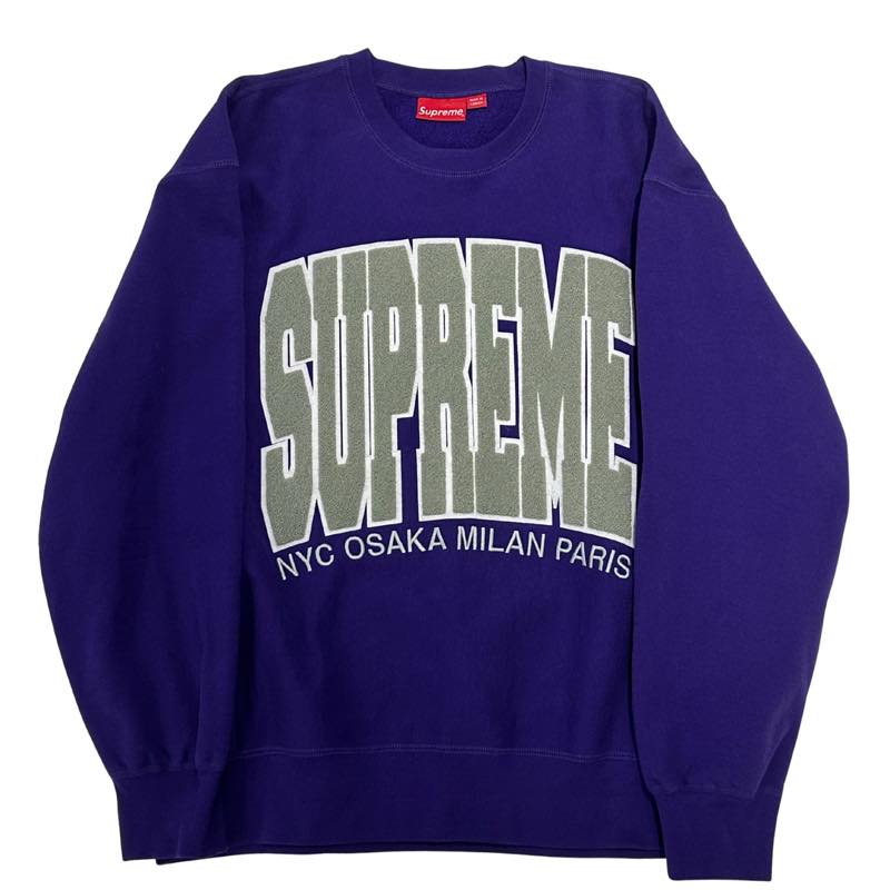 Supreme Cities Arc Crewneck Purple - Lightly Pre-Owned Size XL