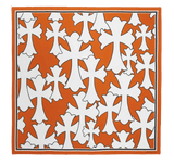 Chrome Hearts Cemetery Crosses Silk Scarf Orange