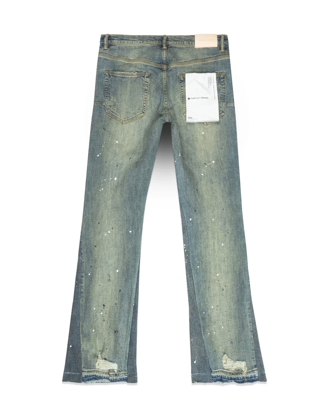 Purple Brand P004 Indigo Double Panels Flare Destroy Jeans