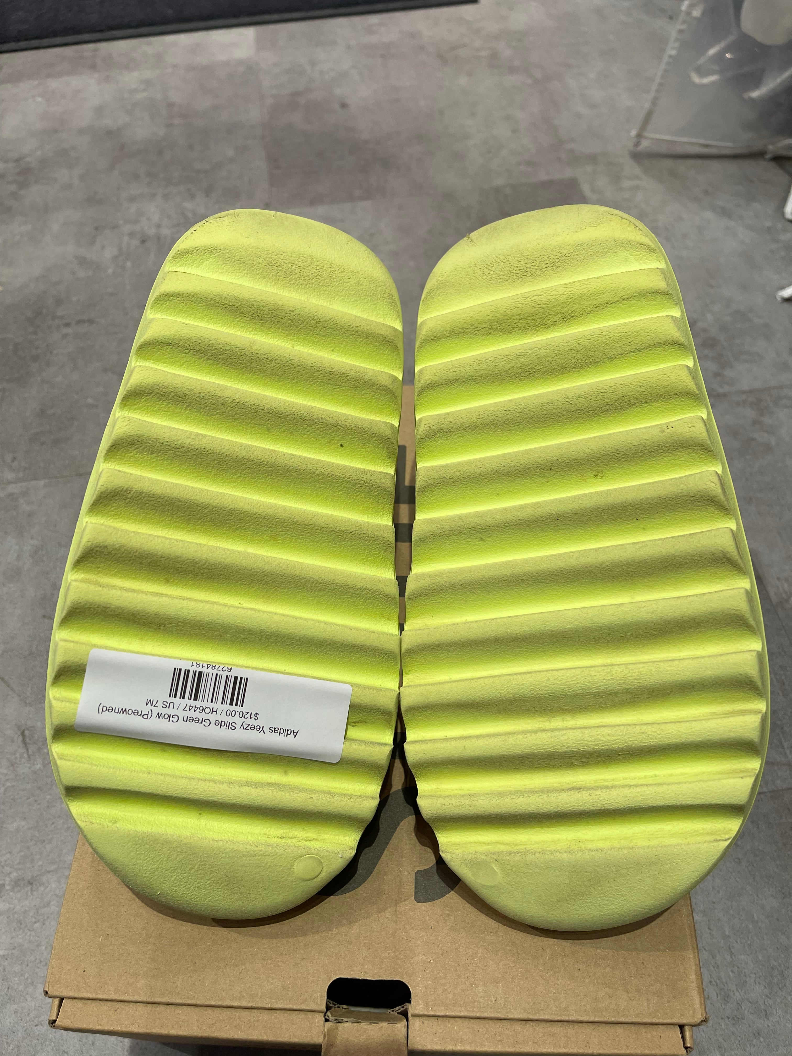 Adidas Yeezy Slide Green Glow (Preowned Size 7) - Pre-Owned