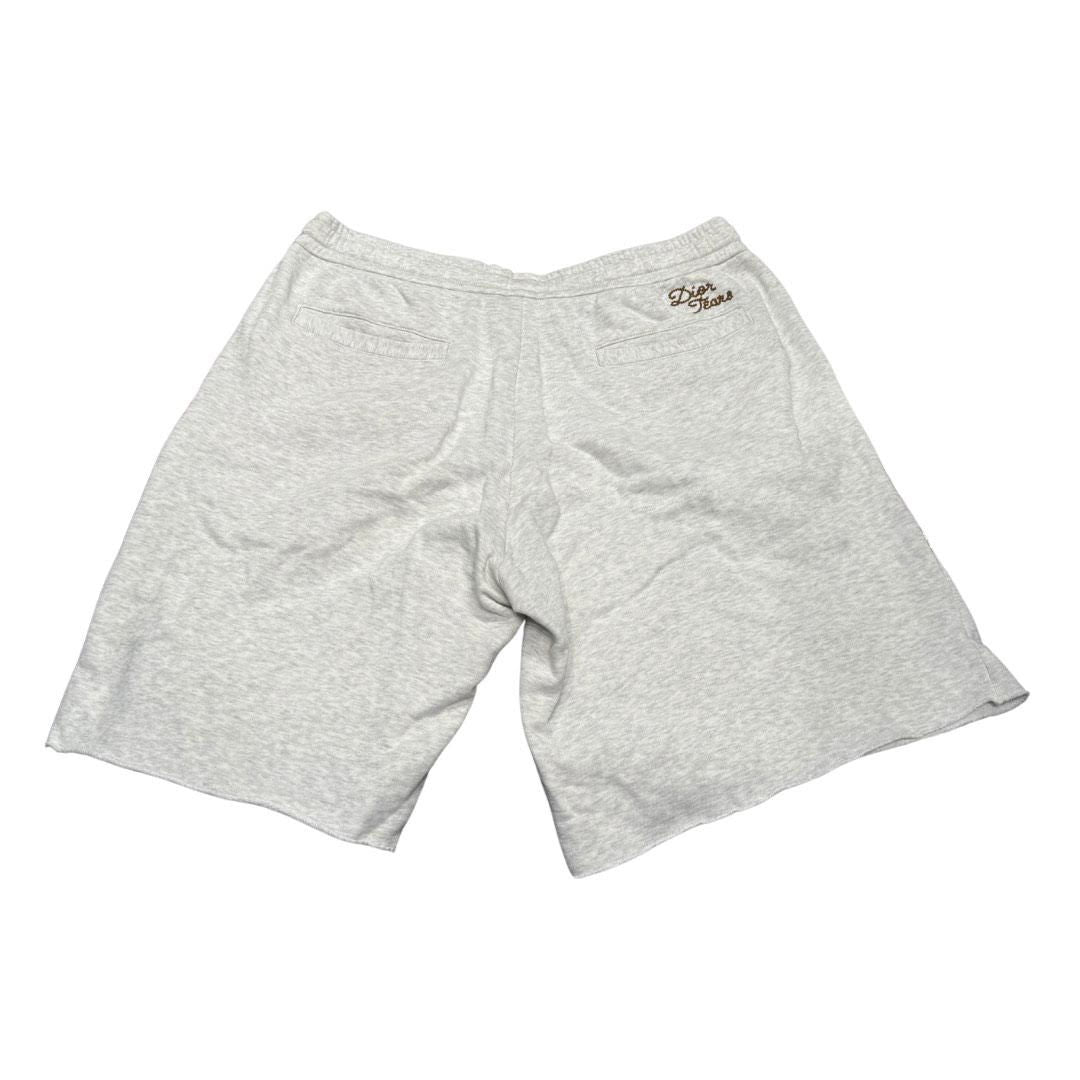 Dior Denim Tears Grey Embroidered Logo Shorts (Lightly Used Size XL) - Pre-Owned