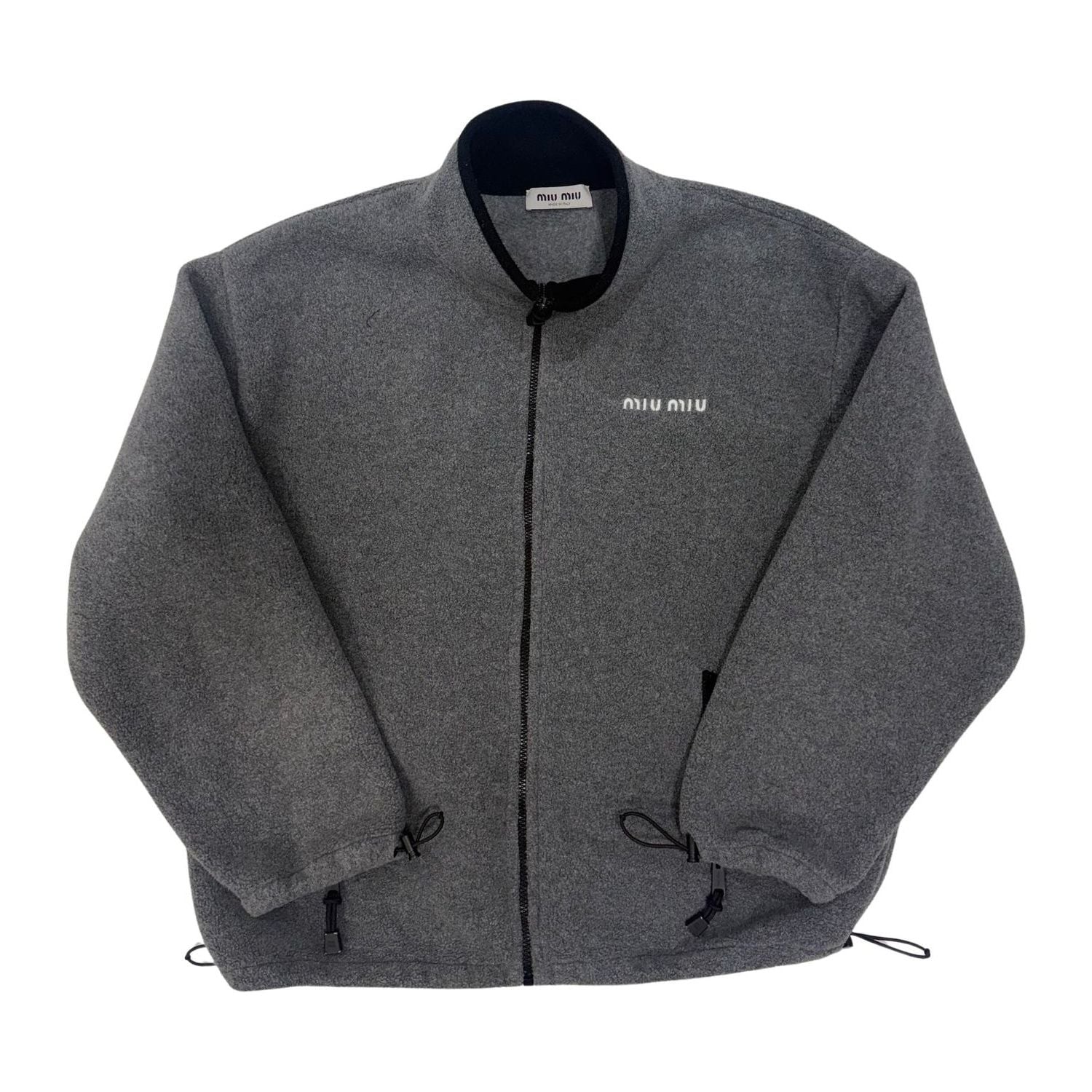 Miu Miu Fleece Zip Sweatshirt Grey - Lightly Pre-Owned Size M