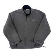 Miu Miu Fleece Zip Sweatshirt Grey - Lightly Pre-Owned Size M