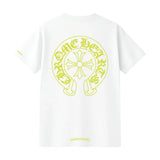 Chrome Hearts Neon Green Horseshoe T-Shirt White