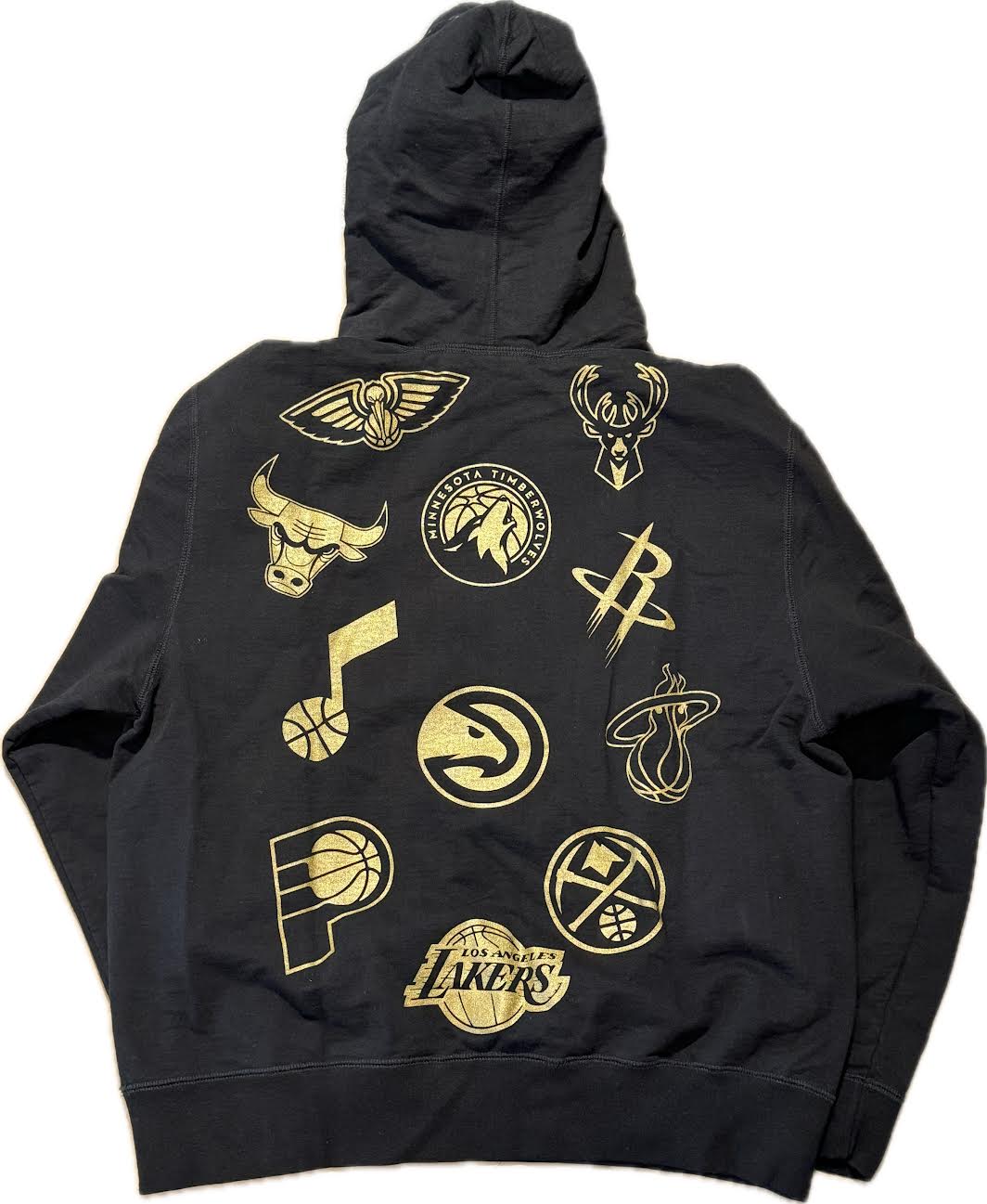 Ovo x NBA OG Owl Allover Logos Hoodie Black (Preowned) - Pre-Owned