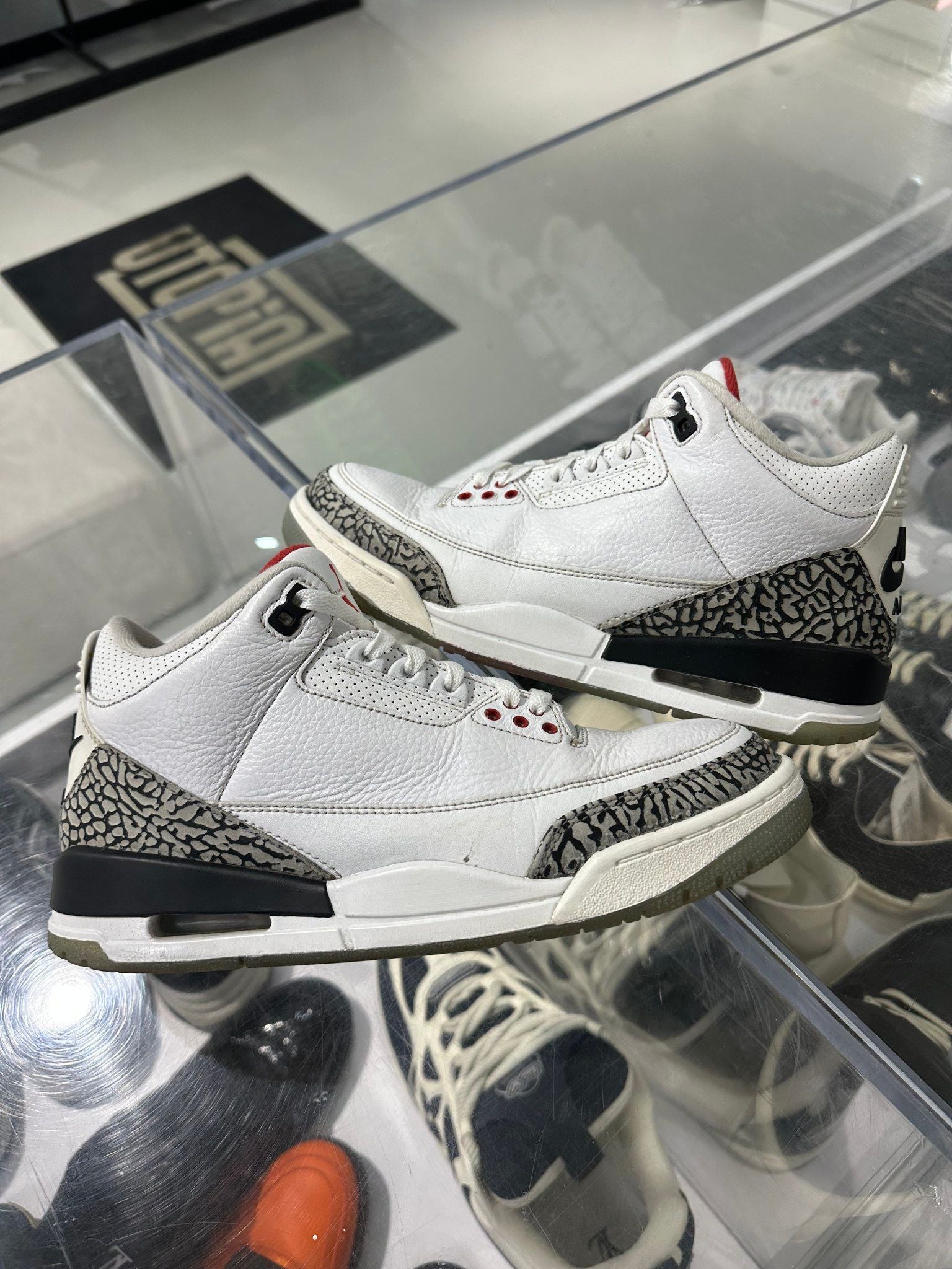 Jordan 3 Retro Free Throw Line White Cement - Pre-Owned Size 8.5 (No original box)