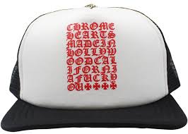 Chrome Hearts Hollywood Eye Chart Trucker Hat Black - Lightly Used