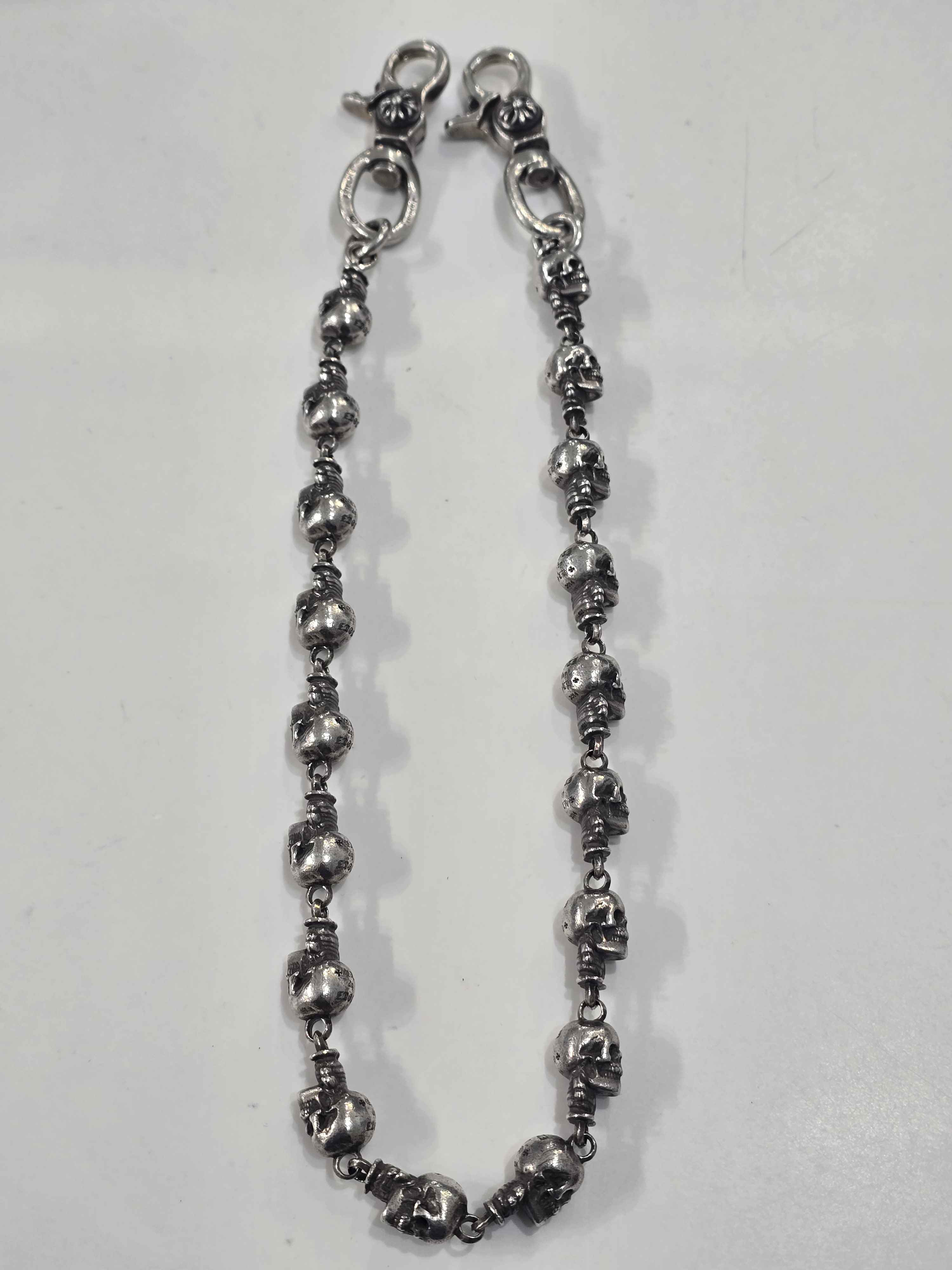 Chrome Hearts Silver Foti Skull Wallet Chain (21 Inches) - Lightly Pre-Owned