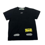 Off-White Mirror Mirror Diagonal Spray T-Shirt Black - Pre-Owned Size S
