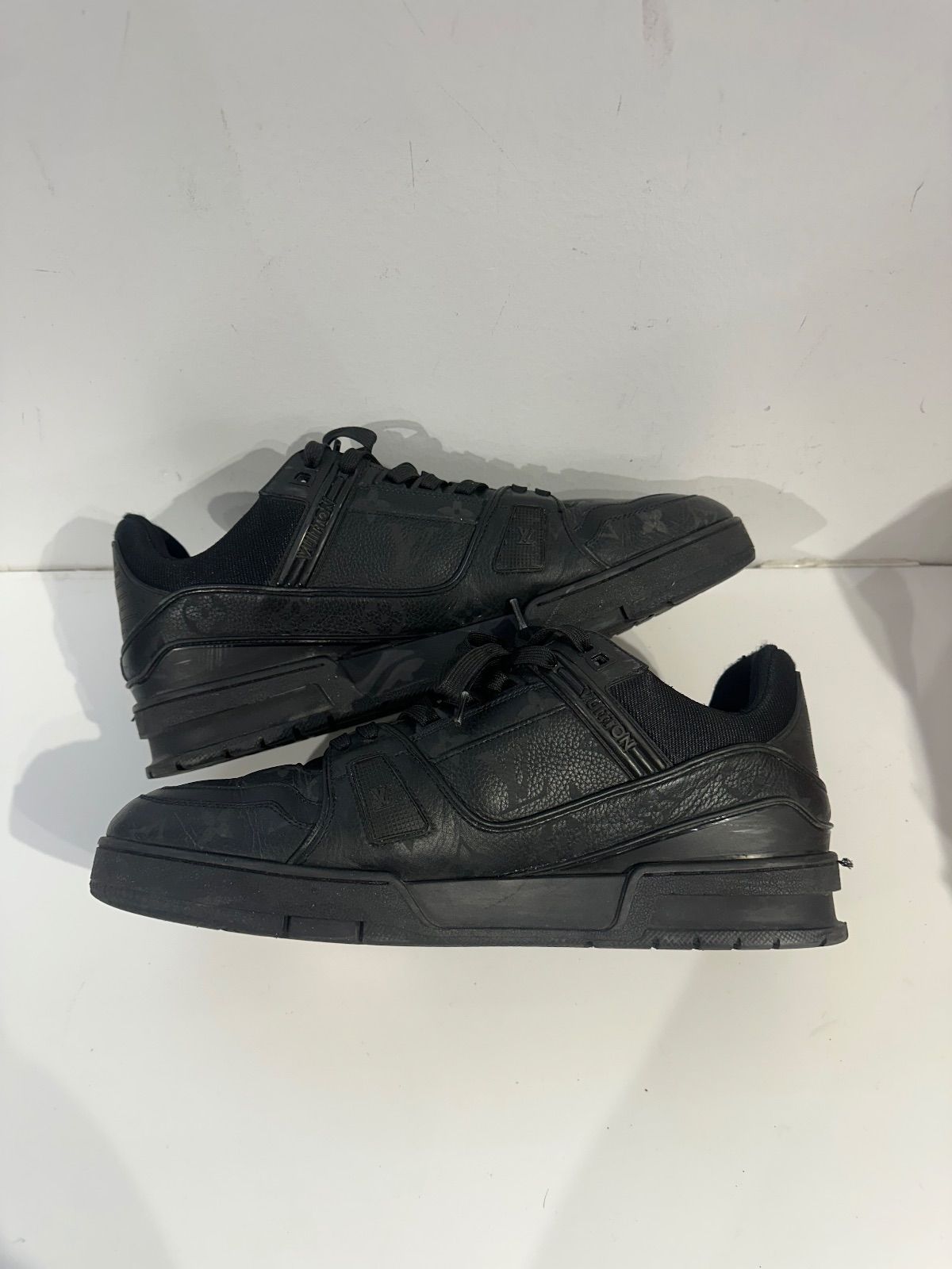 Louis Vuitton LV Trainer Black Monochrome - Pre-Owned Size 11M (No Box)