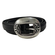 Chrome Hearts Double Fleur Buckle Leather Belt (34) (1 Inch Strap) - Pre Owned