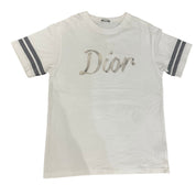 Dior Relaxed Fit Ribbon Logo T-Shirt White (Preowned Size L) - Pre-Owned