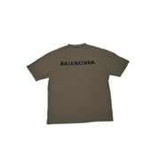 Balenciaga Back Logo T-Shirt Khaki - Pre-Owned Size XS