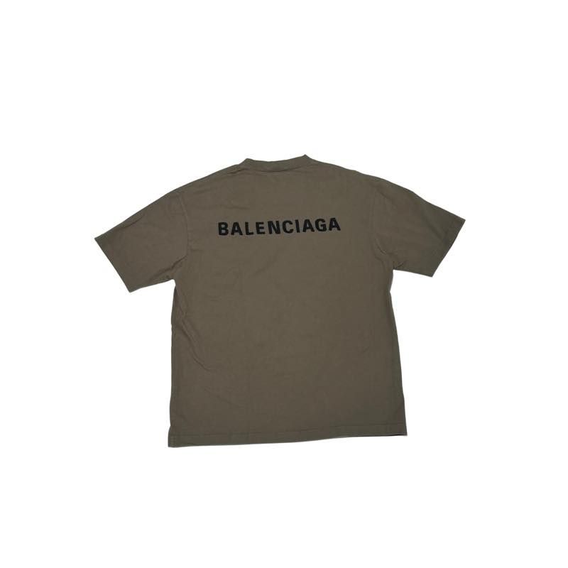 Balenciaga Back Logo T-Shirt Khaki - Pre-Owned Size XS