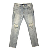 PURPLE BRAND P002 Light Indigo Blowout (Preowned) - Pre-Owned