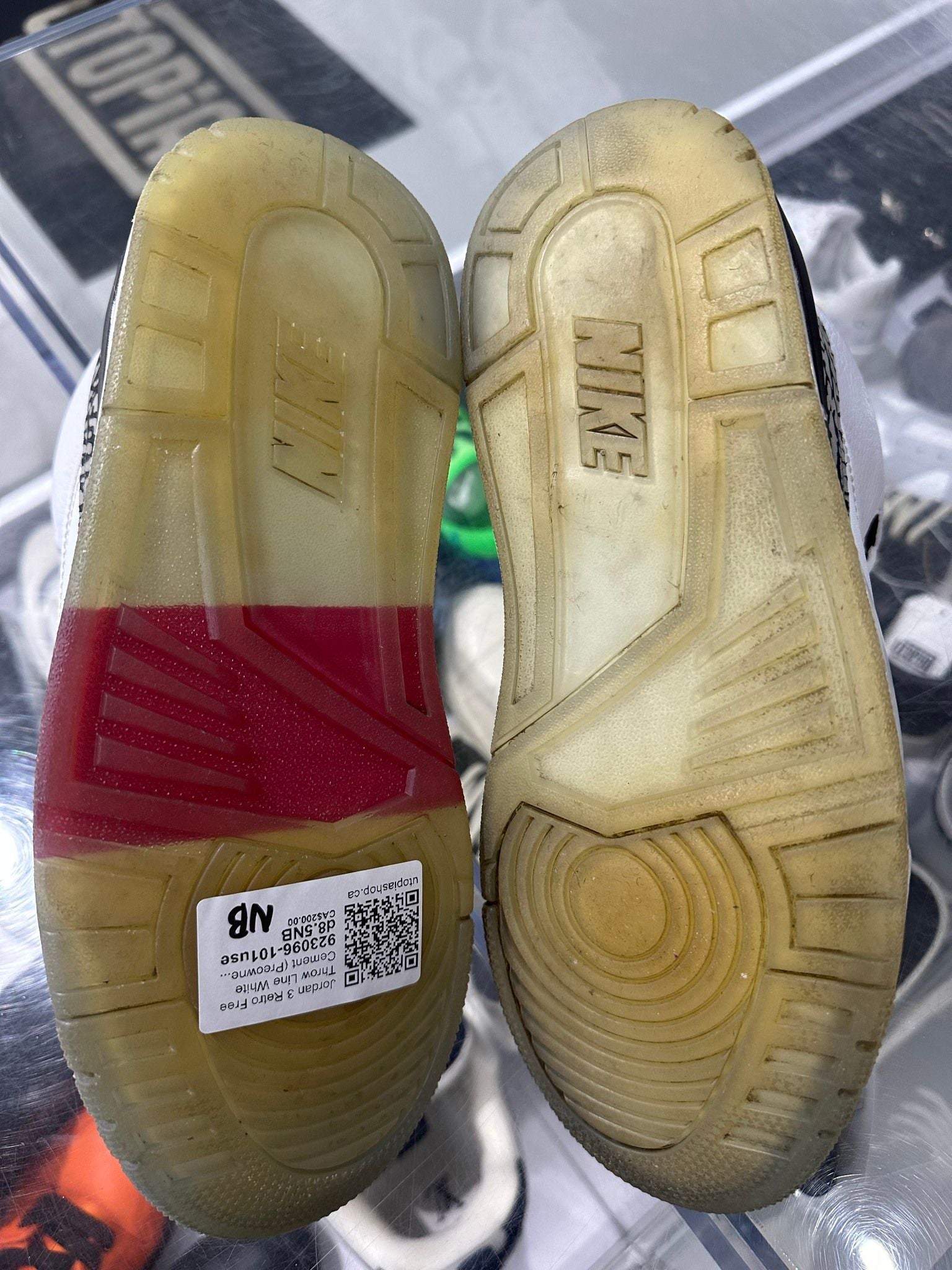 Jordan 3 Retro Free Throw Line White Cement - Pre-Owned Size 8.5 (No original box)