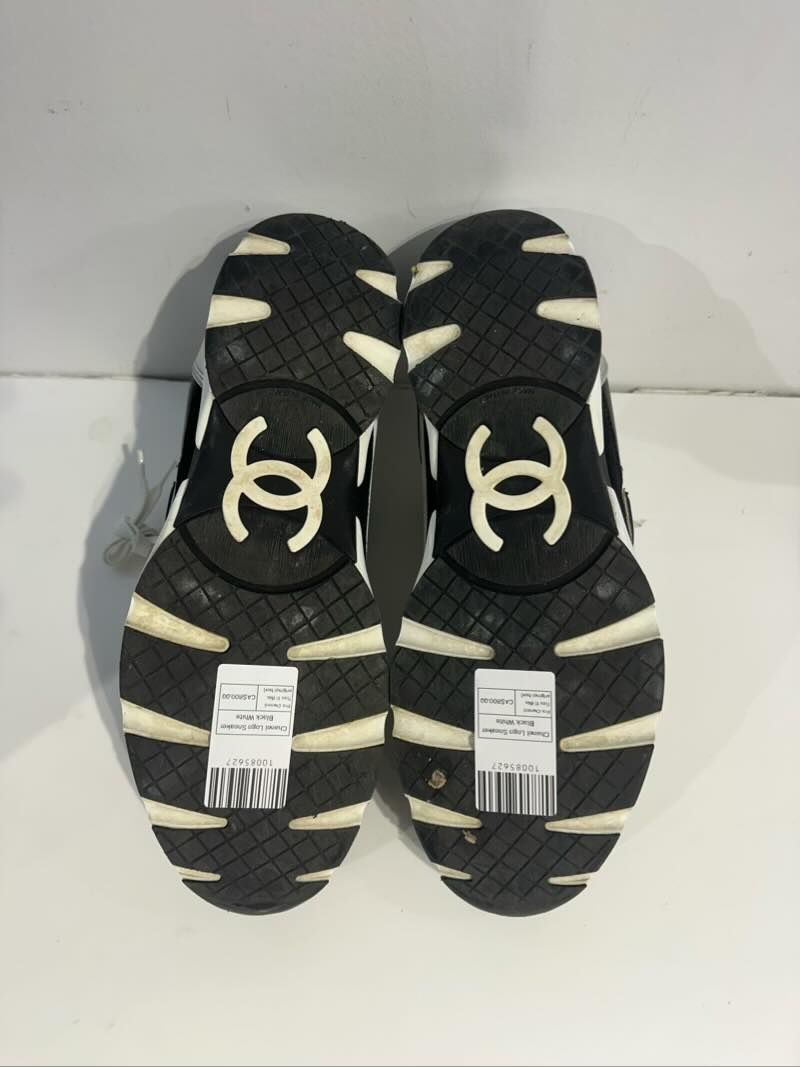 Chanel Logo Sneaker Black White - Pre-Owned Size 11 (No original box)