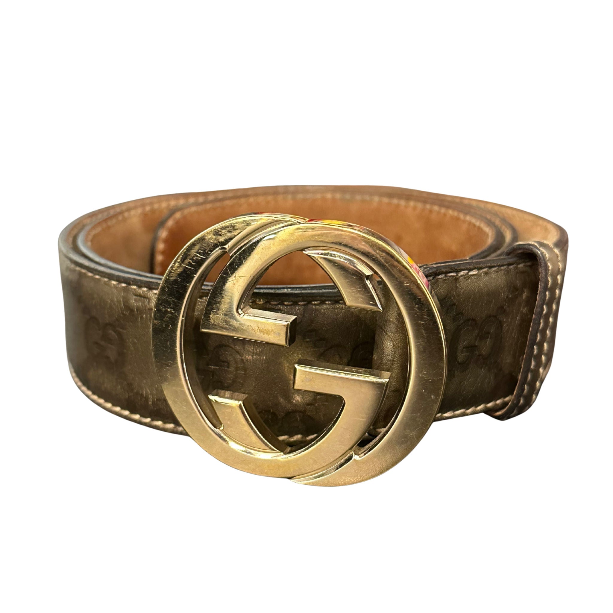 Gucci Guccissima Leather Belt (Preowned Size 95) - Pre-Owned