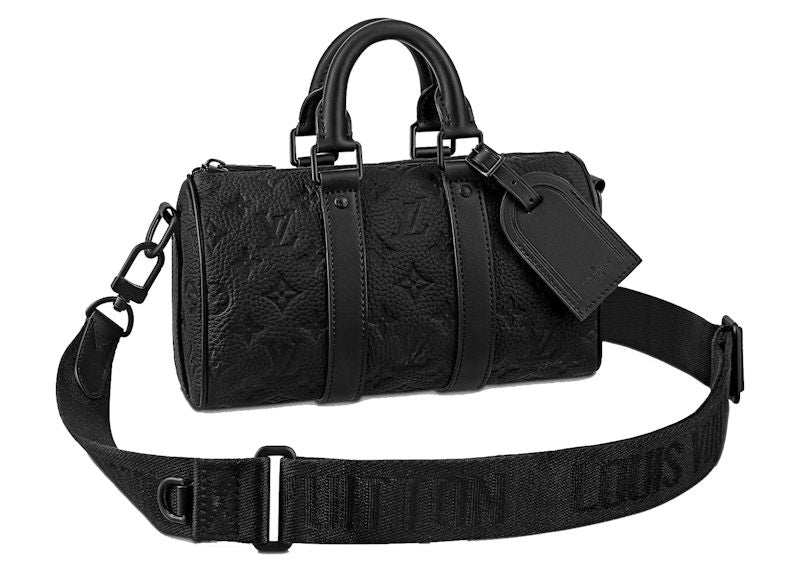 Louis Vuitton Keepall Bandouliere 25 Monogram Embossed Black (Lightly Used) - Pre-Owned