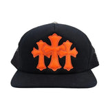 Chrome Hearts Orange Cross Patches St Barths Exclusive Trucker Hat