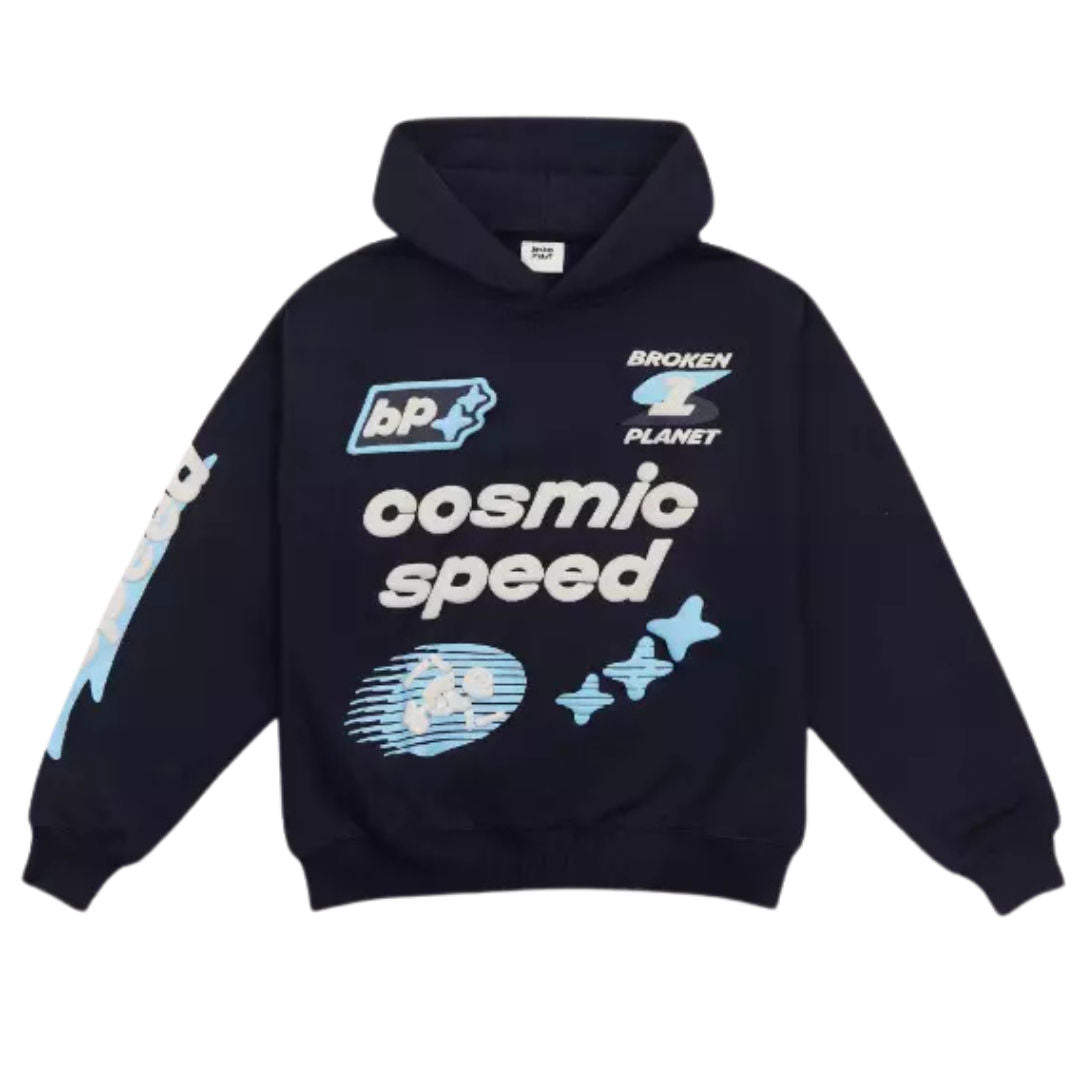 Broken Planet Market Cosmic Speed Cropped Hoodie Black - Pre-Owned