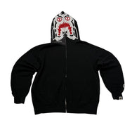 Bape Osaka White Tiger Shark Camo Full Zip Black - Pre-Owned Size L