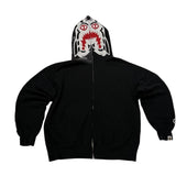 Bape Osaka White Tiger Shark Camo Full Zip Black - Pre-Owned Size L