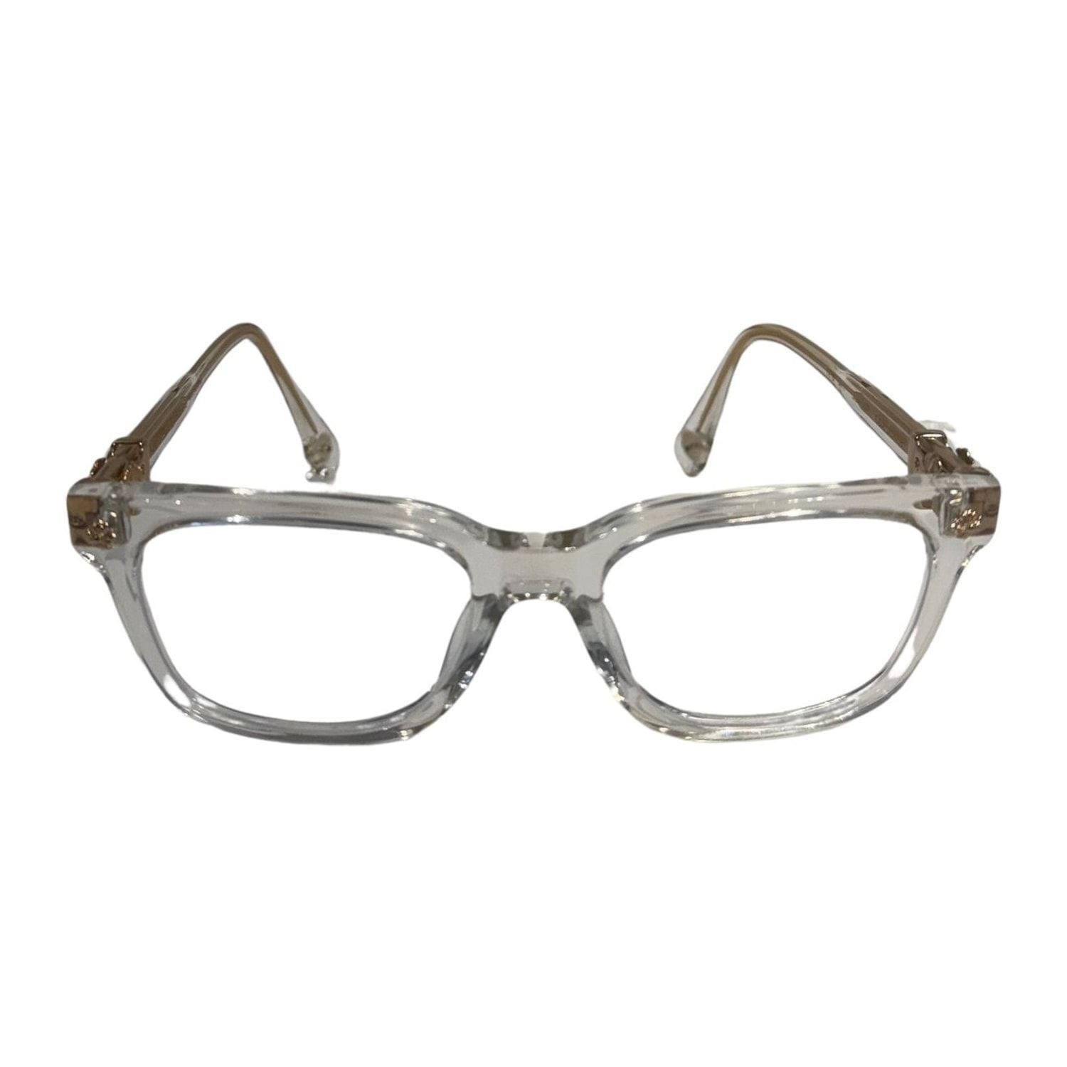 Chrome Hearts Cox Ucker Crystal Gold Clear Glasses - Worn Once