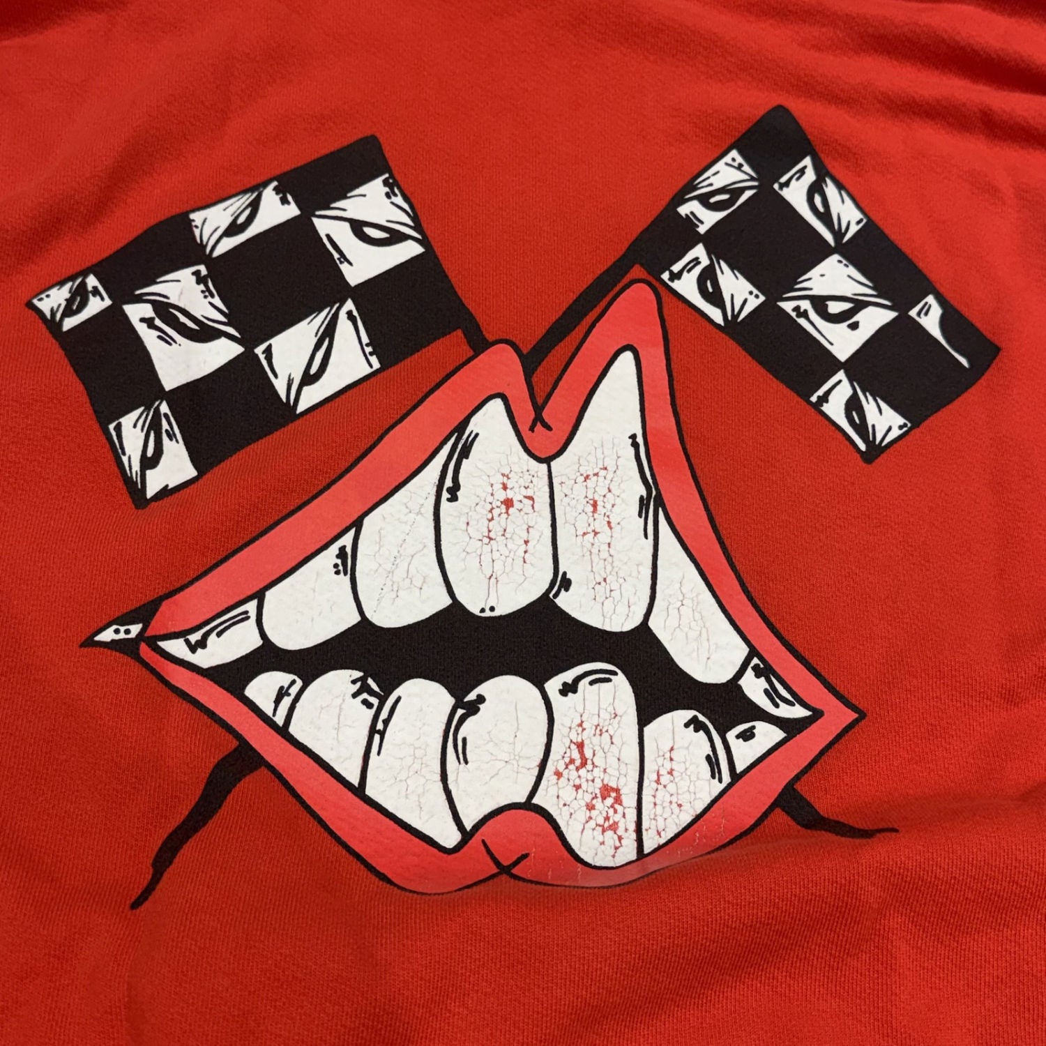 Chrome Hearts Matty Boy Chomper Flag Pullover Hoodie Red - Lightly Used Size L