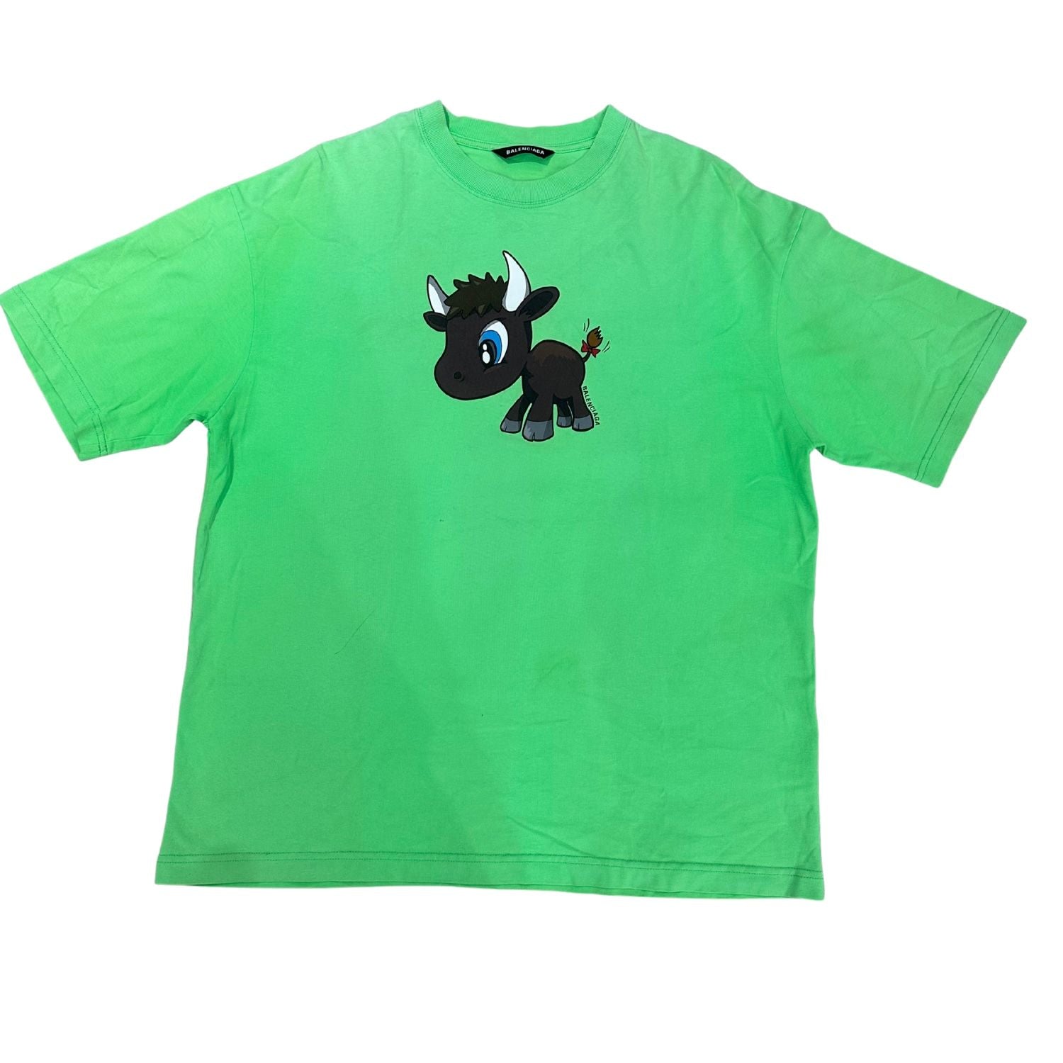 Balenciaga Year Of The Ox T-Shirt Green (Preowned Size M, Fits XL) - Pre-Owned