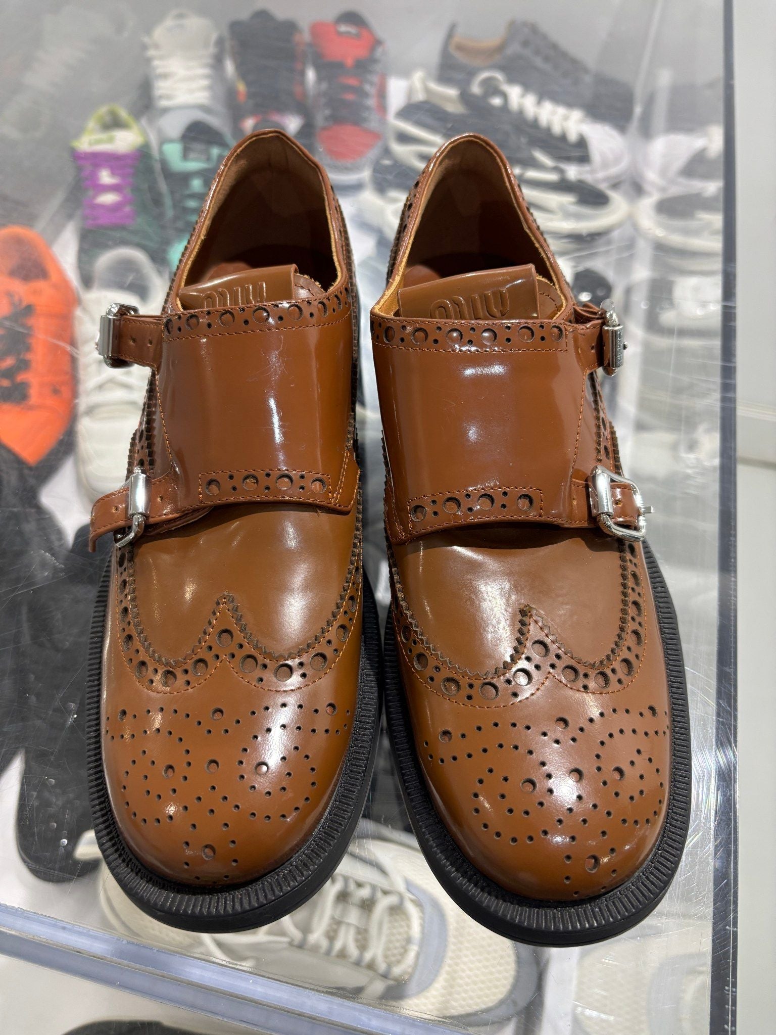 Miu Miu x Church's Leather Brogue Shoes - Pre-Owned size 6 (No Original Box)