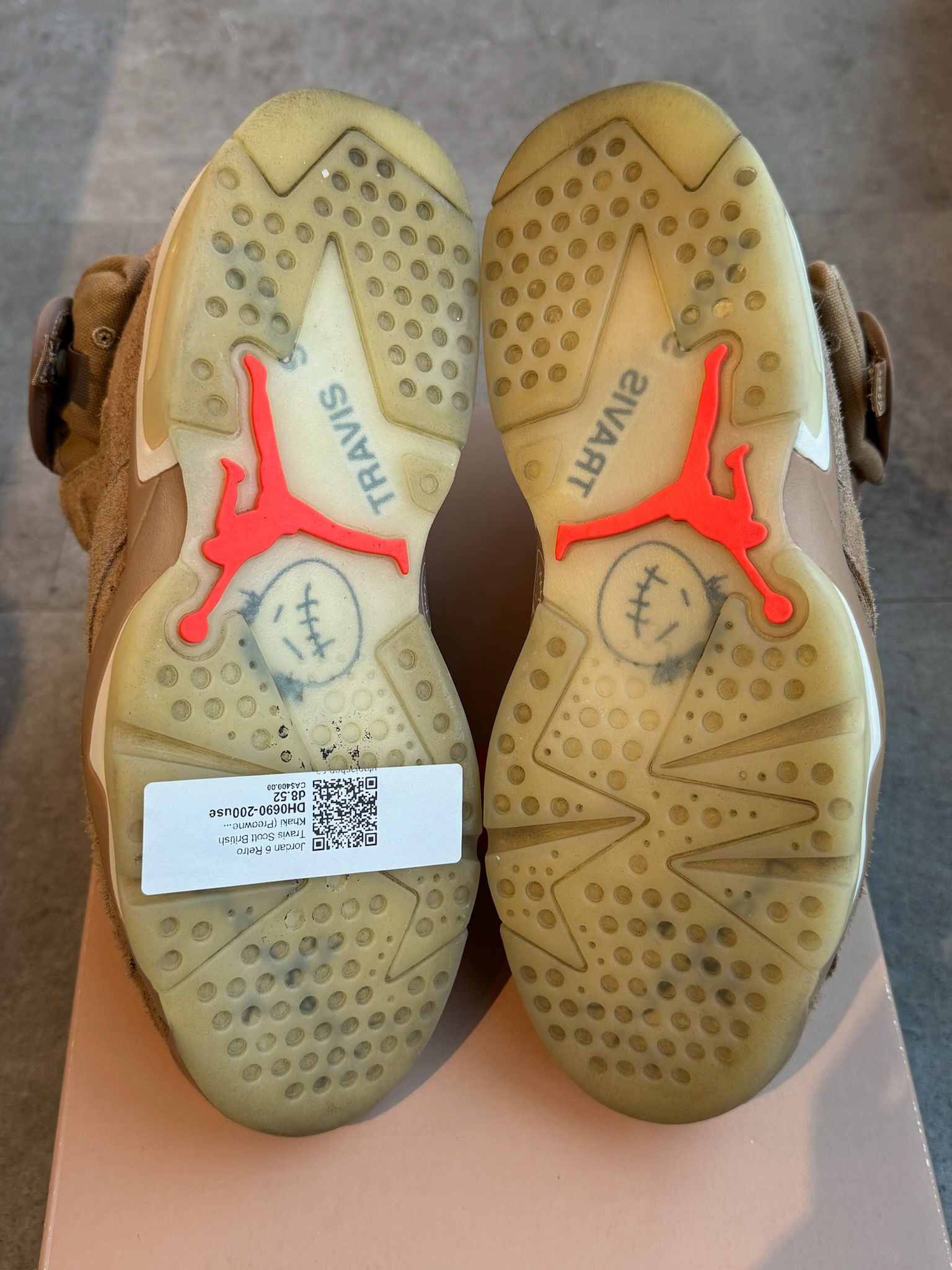 Jordan 6 Retro Travis Scott British Khaki (Preowned Size 8.5) - Pre-Owned