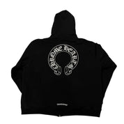 Chrome Hearts Horseshoe Thermal Floral Zip-Up Hoodie Black - Worn Once Size XXL