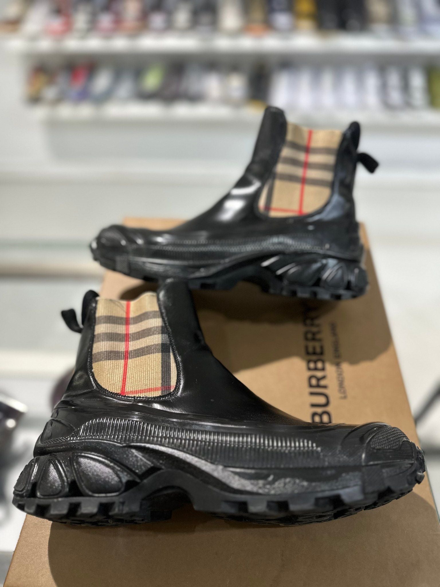 Burberry Coated Canvas Chelsea Boot - Pre-Owned Size 7