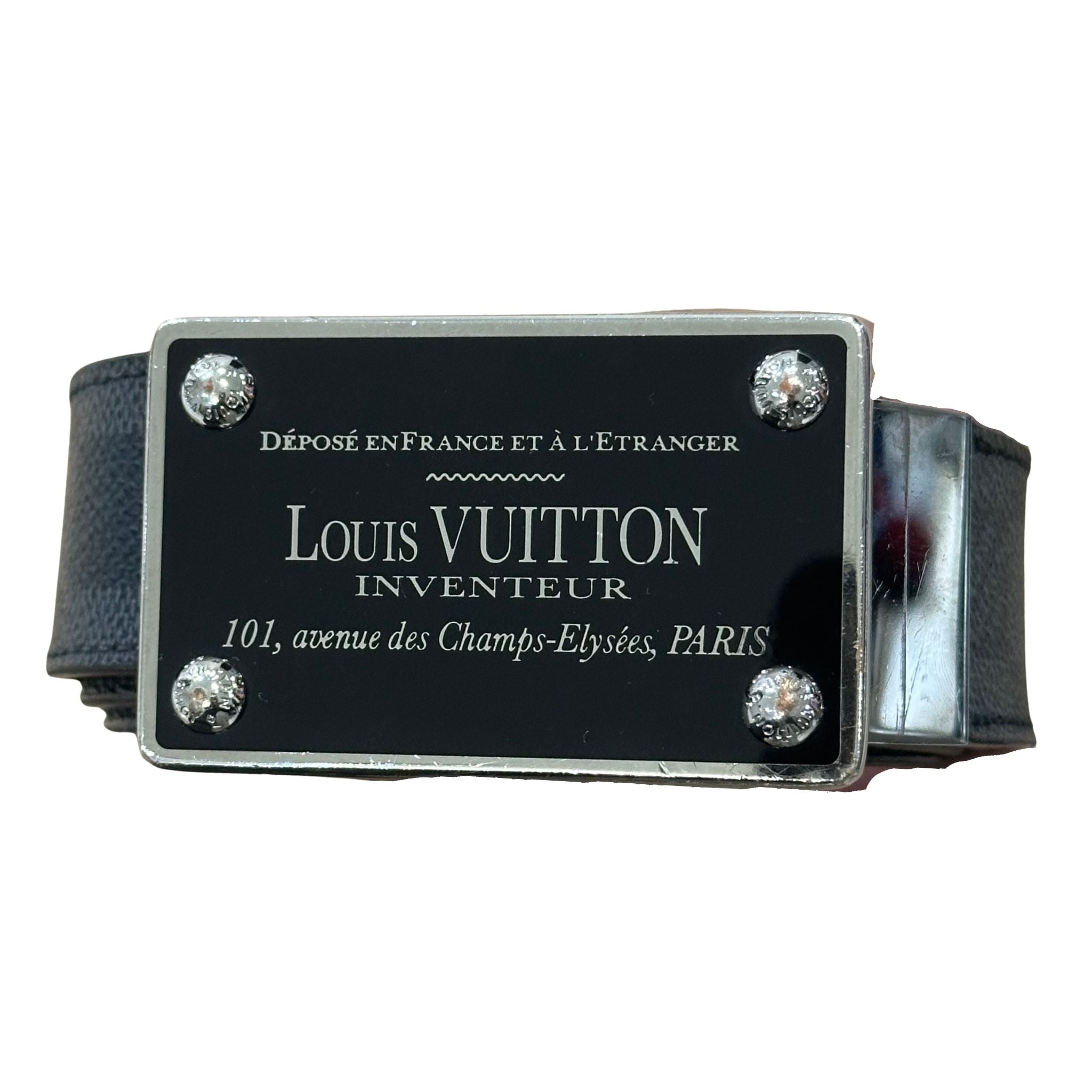Louis Vuitton Damier Graphite 35mm LV Inventeur Reversible Belt (Preowned Size 95) - Pre-Owned
