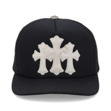 Chrome Hearts Triple Cross Patch Pony Hair White Trucker Hat