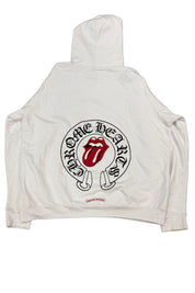 Chrome Hearts Rolling Stones Online Exclusive Pullover Hoodie White - Lightly Pre-Owned Size XL