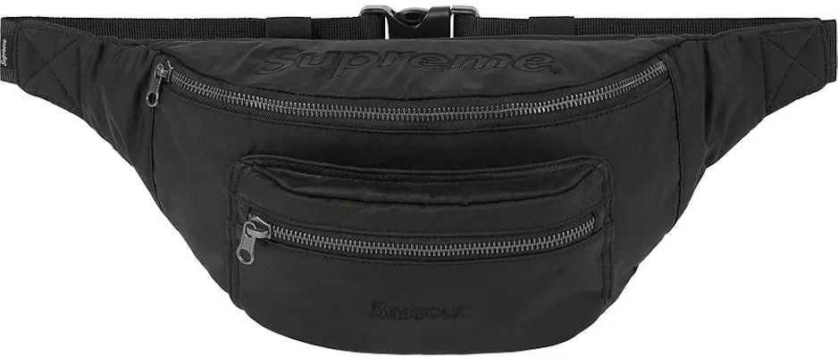 Supreme Barbour Waxed Cotton Waist Bag Black