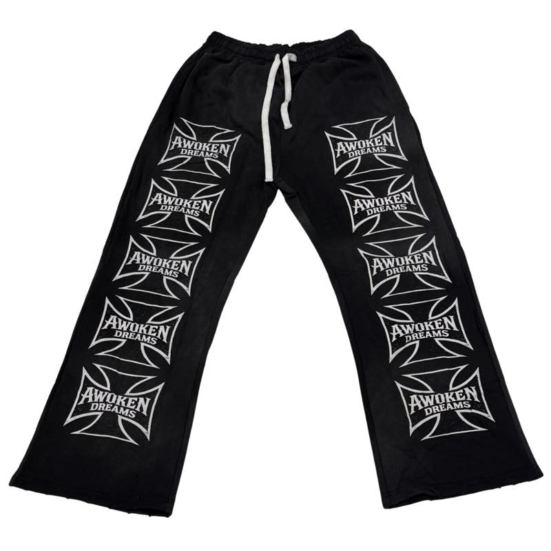 Awoken Dreams V7 Choppers Flared Sweatpants Black