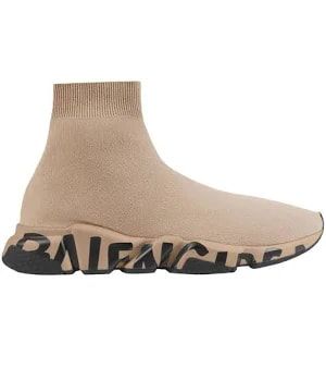 Balenciaga Speed Trainer Midsole Graffiti Beige Black - Pre-Owned Size 11 (No original box)