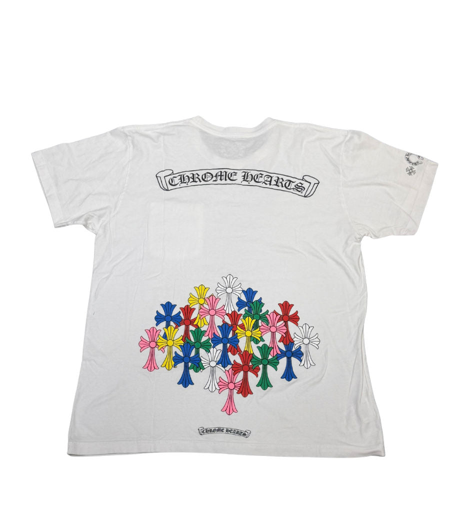 Chrome Hearts Multi Color Cross Cemetery T-Shirt White - Lightly Used Size L