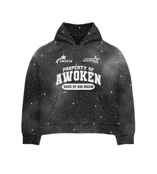 Awoken Dreams V5 Rhinestone Pullover Hoodie Black