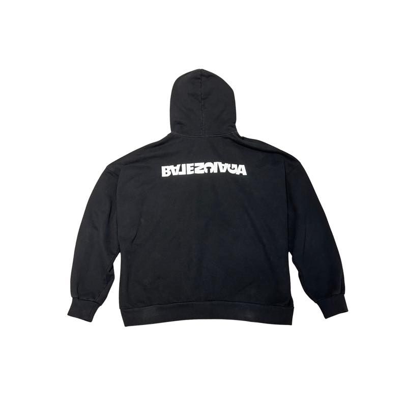Balenciaga Turn Wide Fit Zip-Up Hoodie Black - Pre-Owned Size S