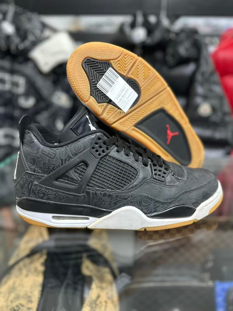 Jordan 4 Retro Laser Black Gum - Pre-Owned Size 11.5 (No original box)